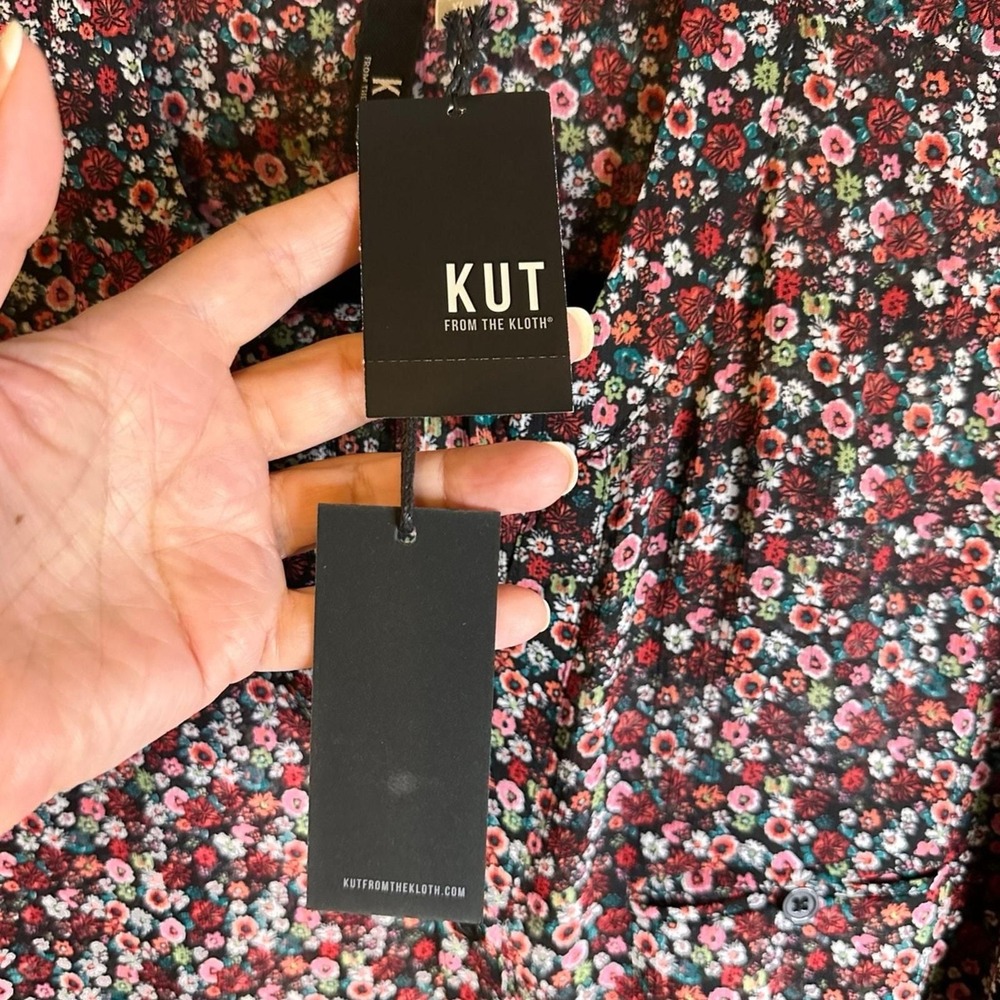NWT Kut From The Kloth Floral Sheer Blouse Size XL - KUT from the Kloth - Picture 5 of 6